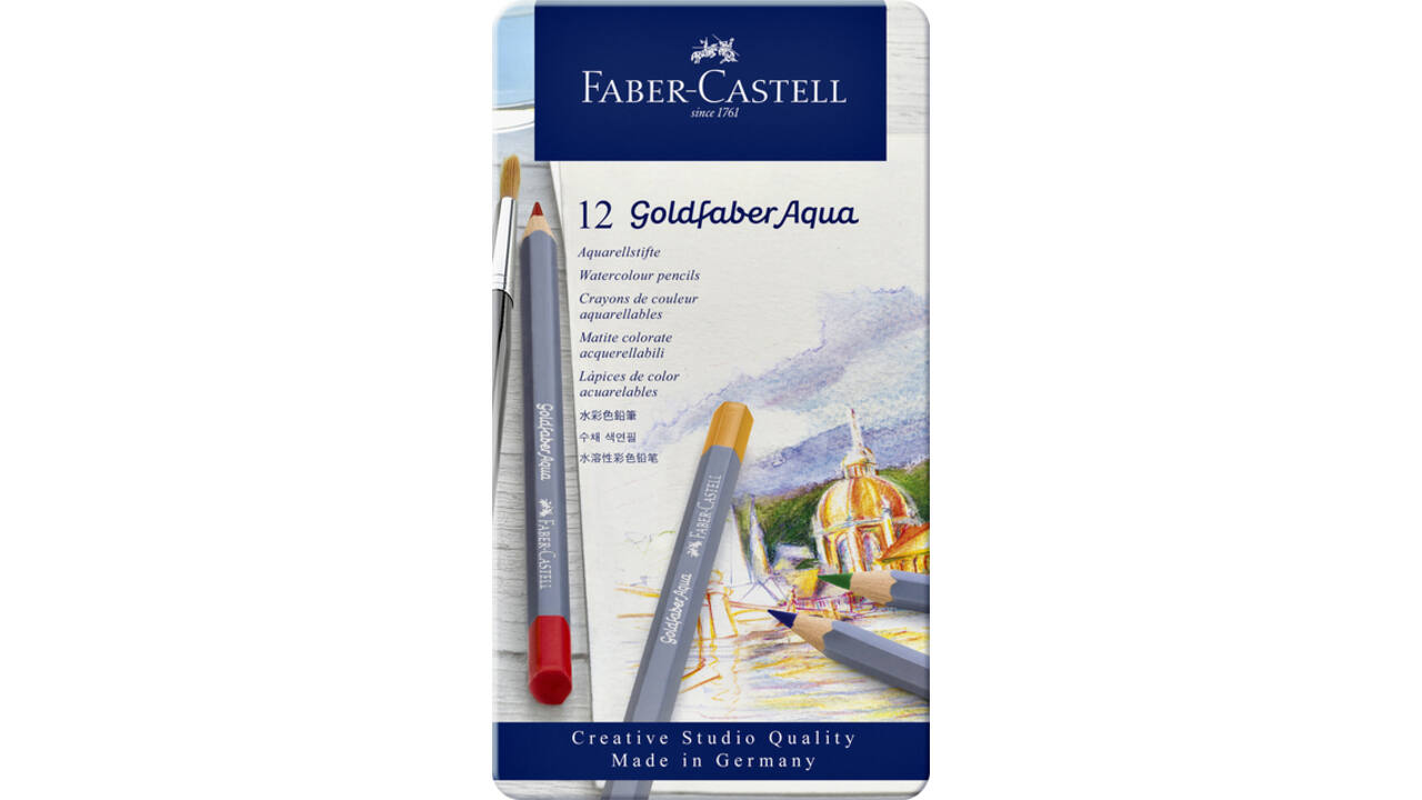 Kleurpotloden Faber-Castell Goldfaber aquarel assorti blik à 12 stuks