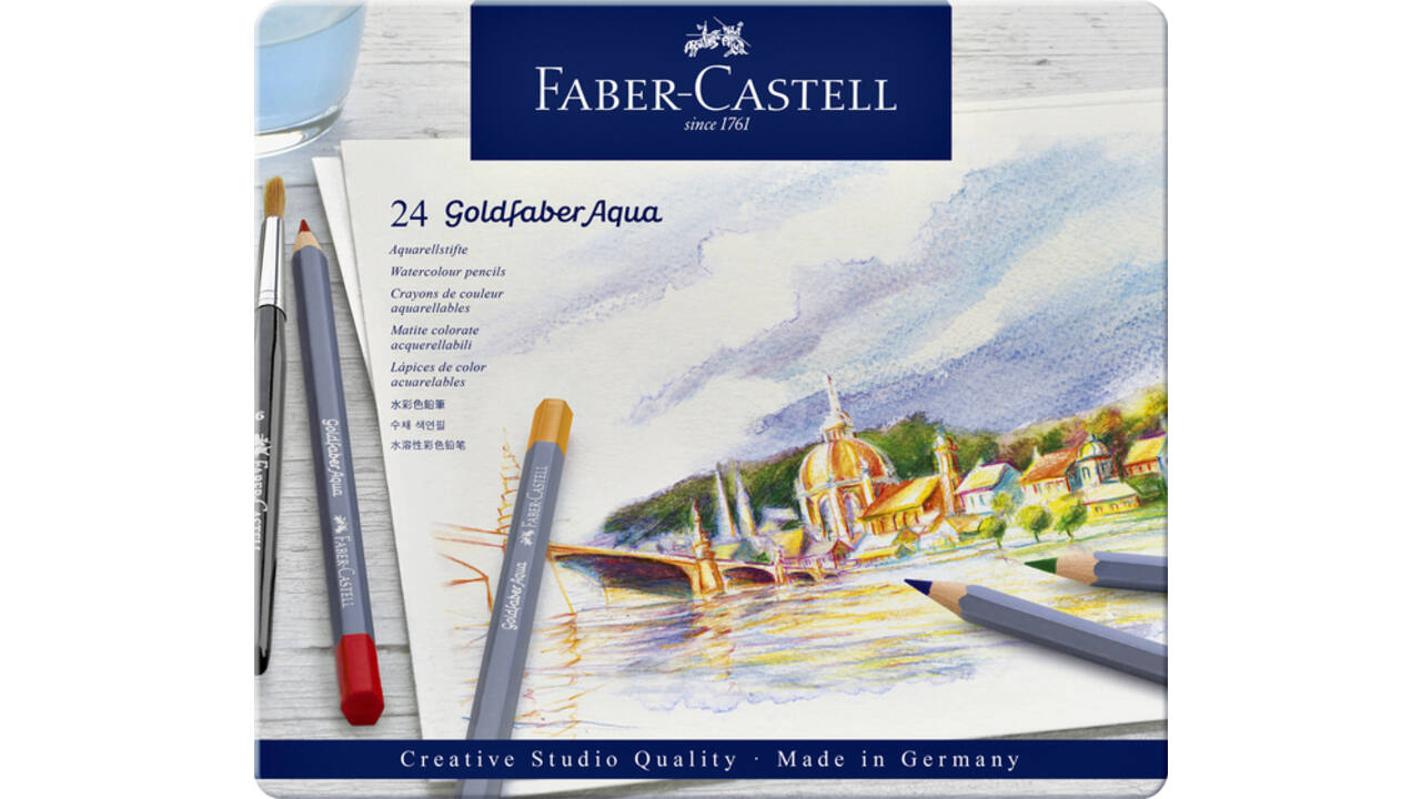 Kleurpotloden Faber-Castell Goldfaber aquarel assorti blik à 24 stuks