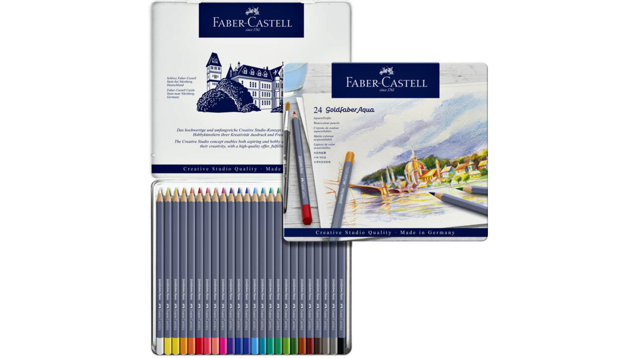 Kleurpotloden Faber-Castell Goldfaber aquarel assorti blik à 24 stuks