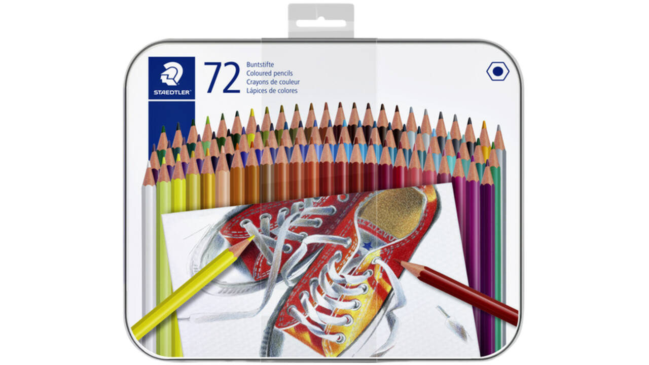 Kleurpotlood Staedtler 175 6kantig assorti blik à 72 kleuren