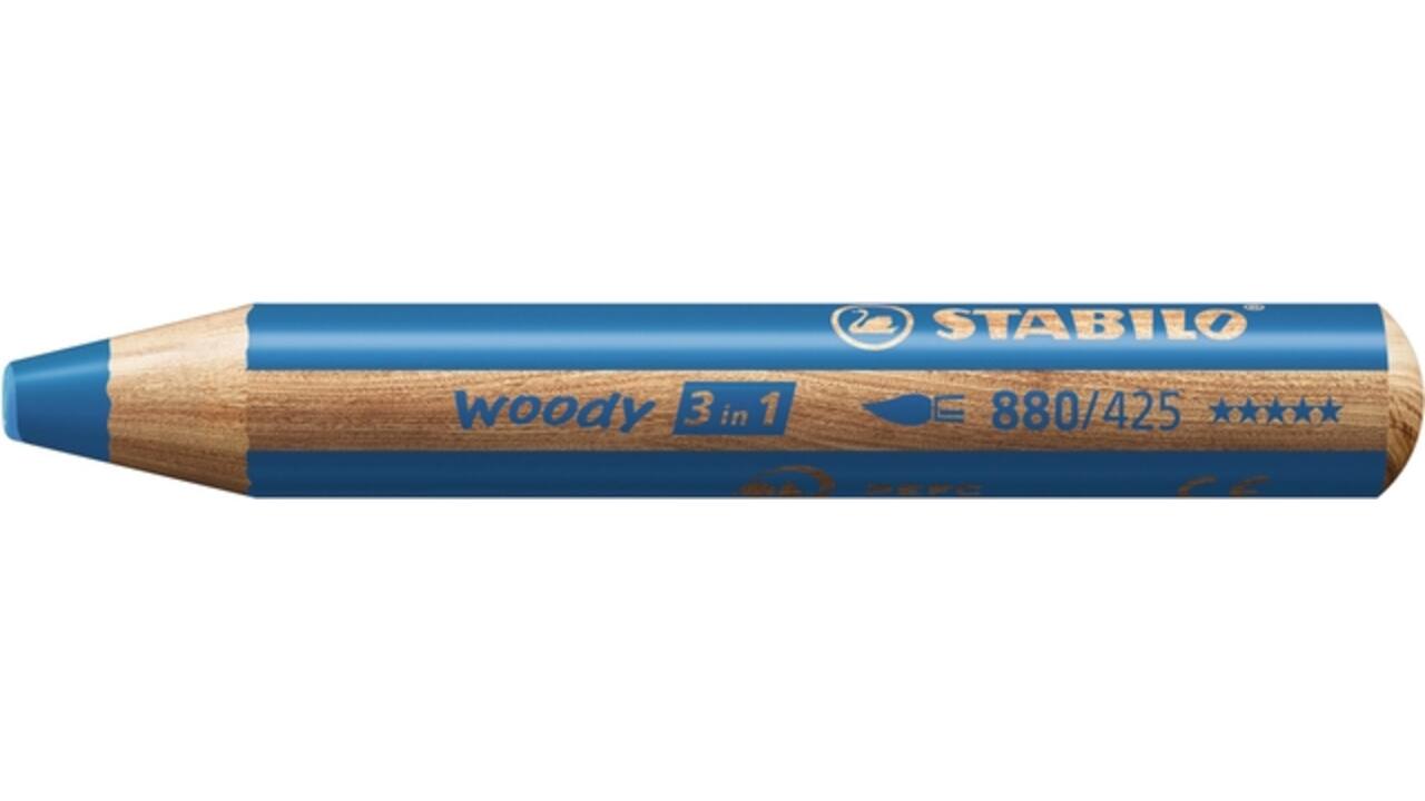 Kleurpotloden STABILO 880 woody 3 in 1 assorti etui à 10 stuks