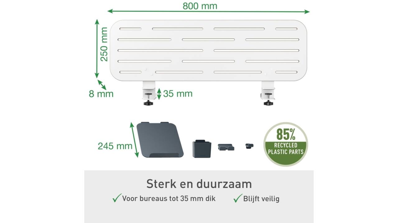 Bureau ophangbord Leitz Ergo met laptophouder