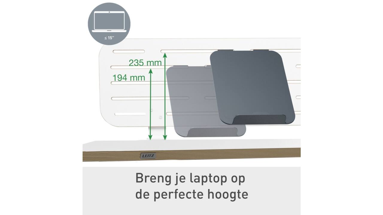Bureau ophangbord Leitz Ergo met laptophouder