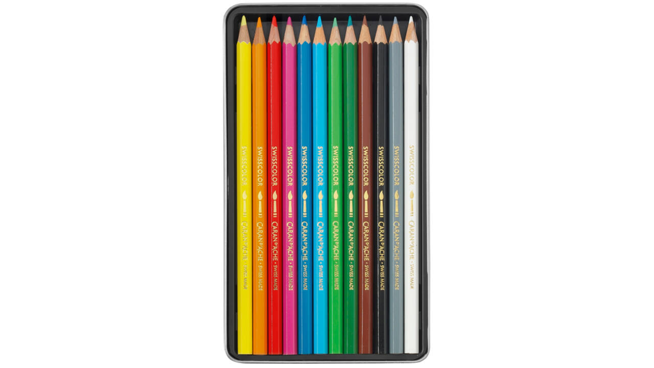 Kleurpotloden Caran d'Ache Swisscolor aquarel 12stuks ass.