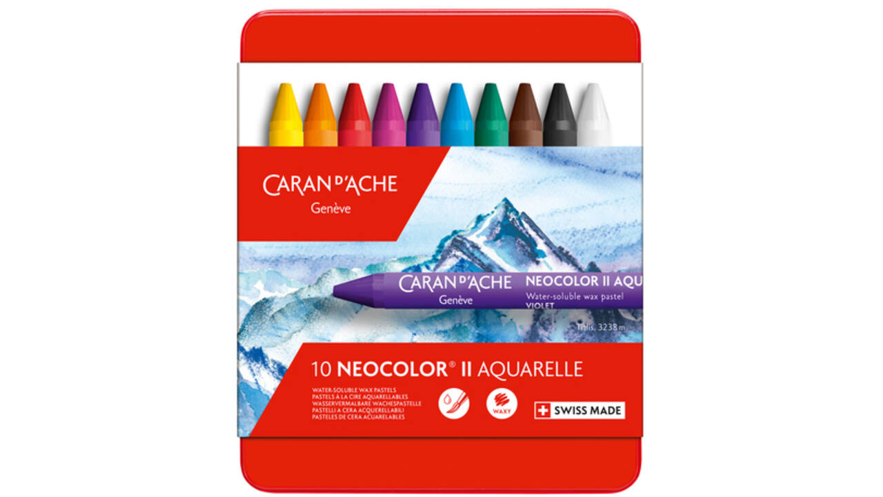 Waskrijt Caran d'Ache neocolor-II 10stuks assorti