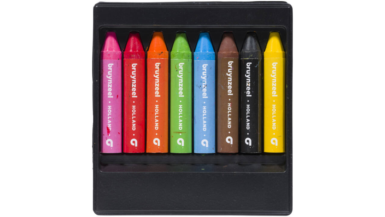 Waskrijt Bruynzeel Kids set à 8 stuks assorti