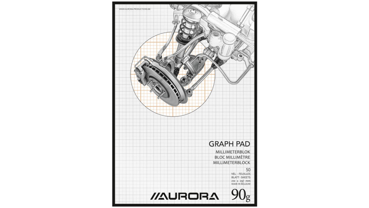 Millimeterblok Aurora A4 50 vel 90 gram bruin