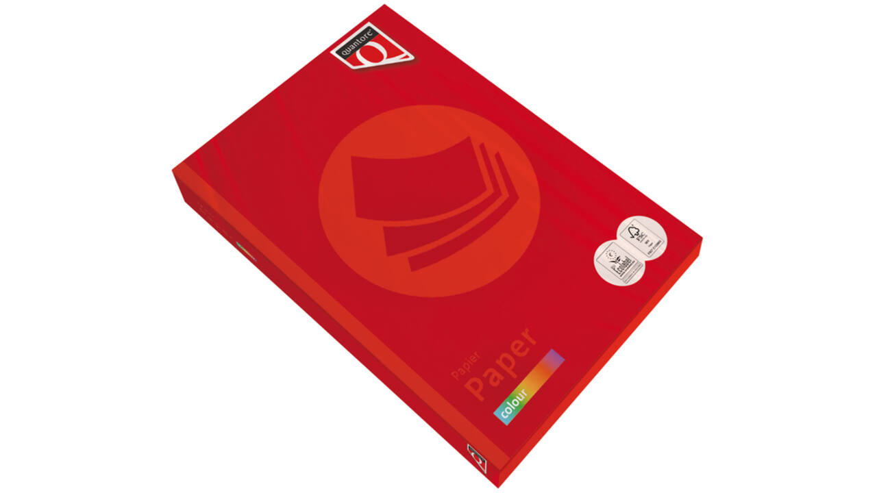 Kopieerpapier Quantore Colour A4 160gr felrood 250 vel