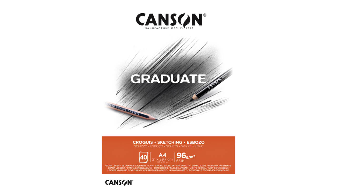 Schetsboek Canson Graduate Croquis A4 96gr 40vel