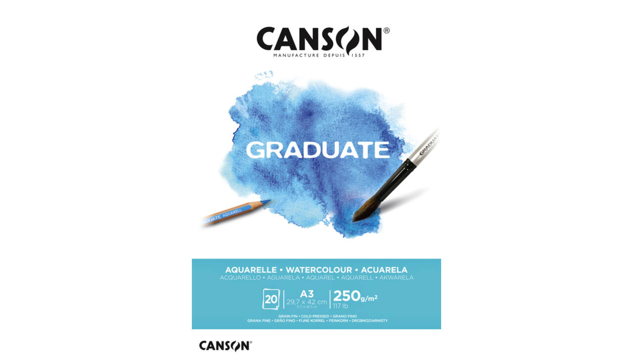 Aquarelblok Canson Graduate A3 250gr 20vel