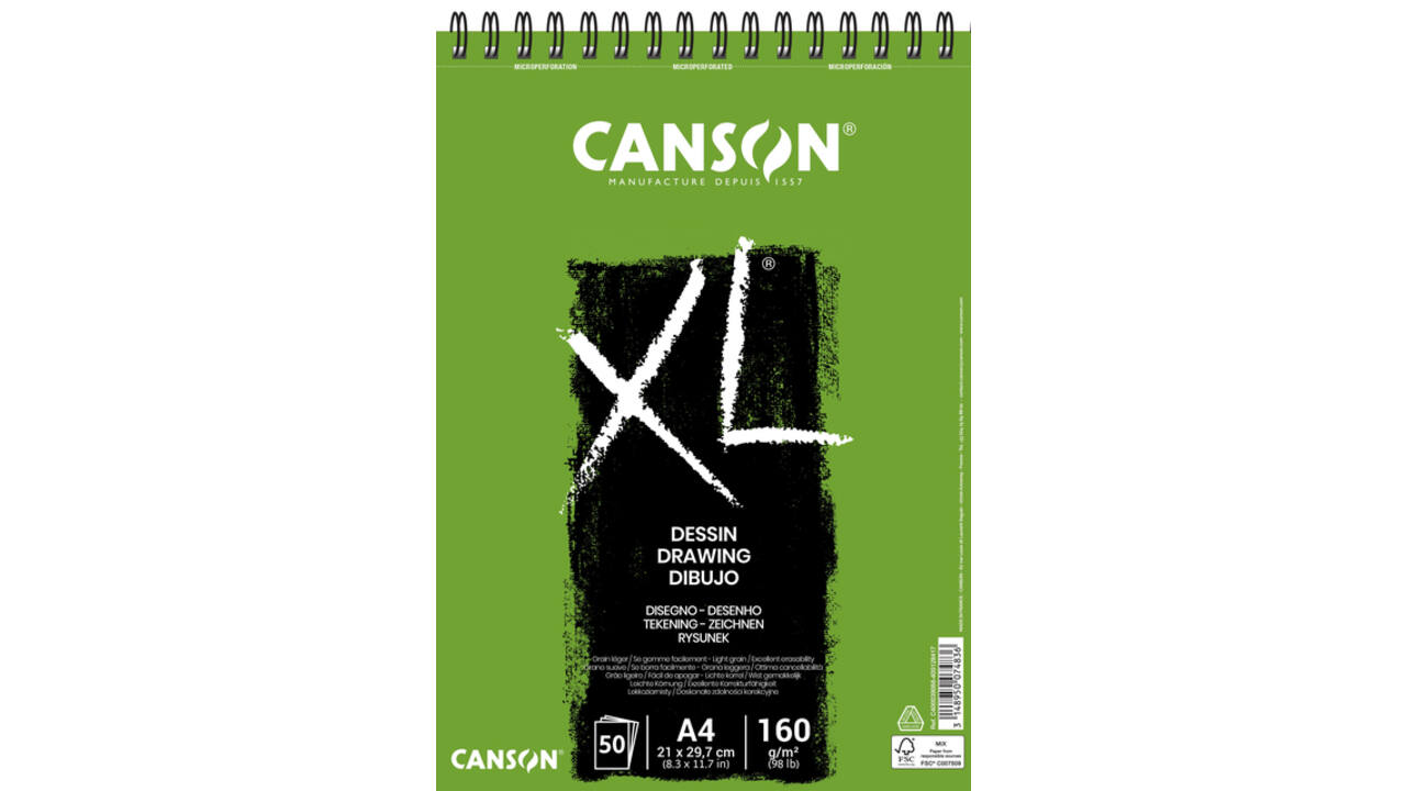 Tekenblok Canson XL Dessin A4 160gram 50vel spiraal