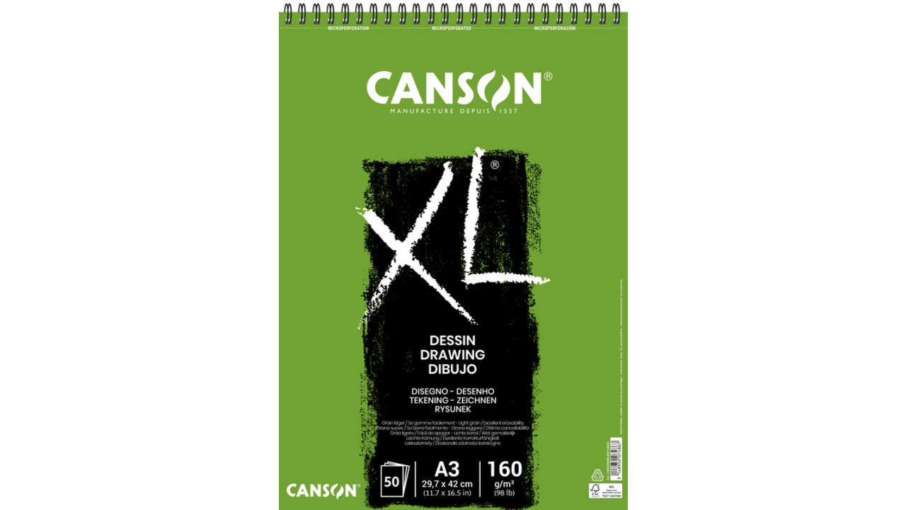 Tekenblok Canson XL Dessin A3 160gram 50vel spiraal