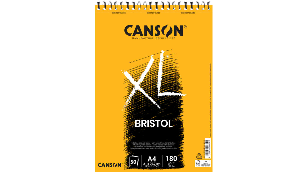Tekenblok Canson XL Bristol A4 50v 180gr