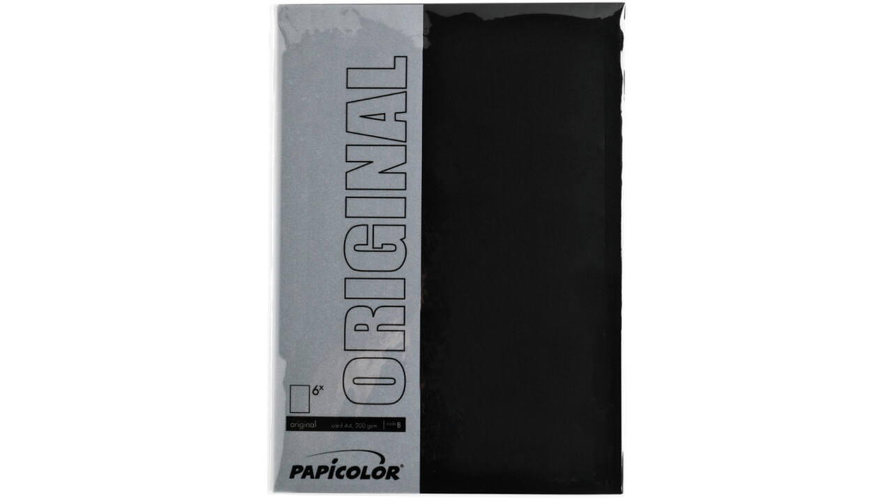 Kopieerpapier Papicolor A4 200gr 6vel ravenzwart