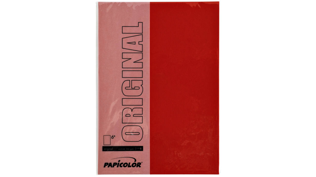 Kopieerpapier Papicolor A4 200gr 6vel rood