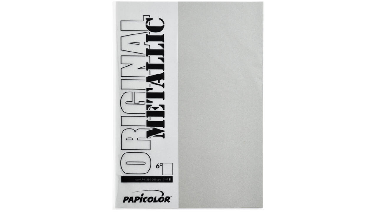 Kopieerpapier Papicolor A4 300gr 3vel metallic zilver