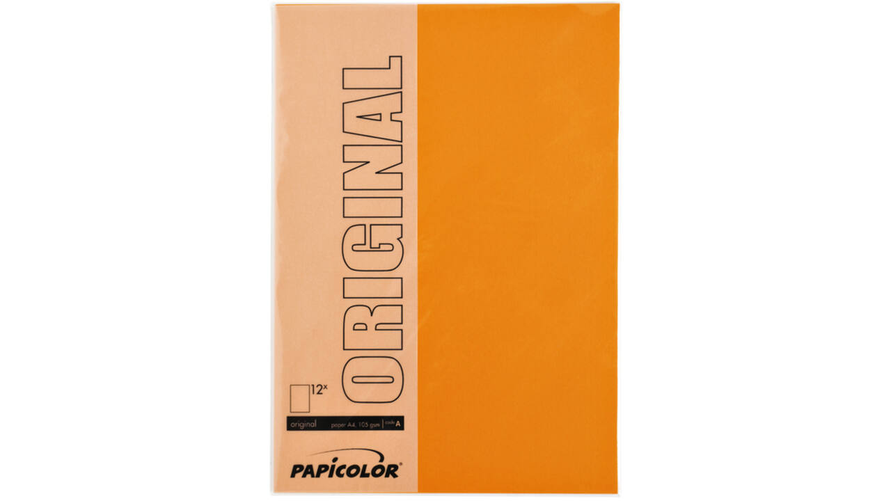 Kopieerpapier Papicolor A4 100gr 12 vel oranje