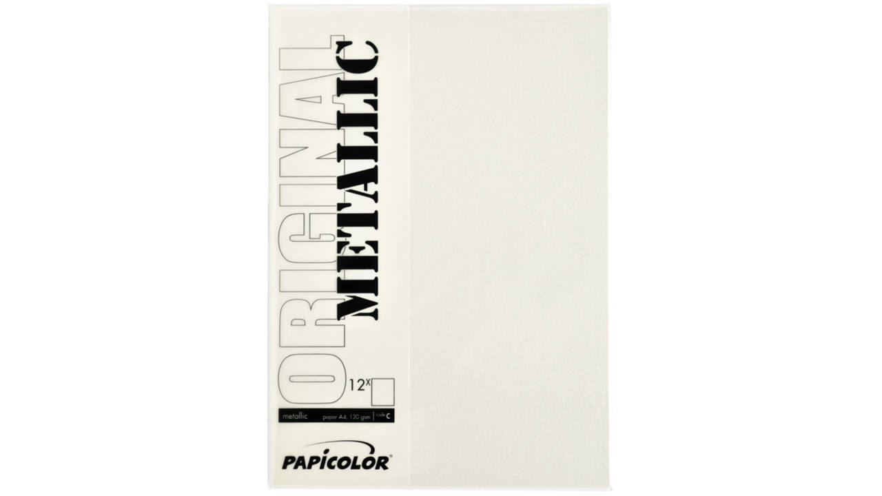 Kopieerpapier Papicolor A4 300gr 3vel metallic ivoor