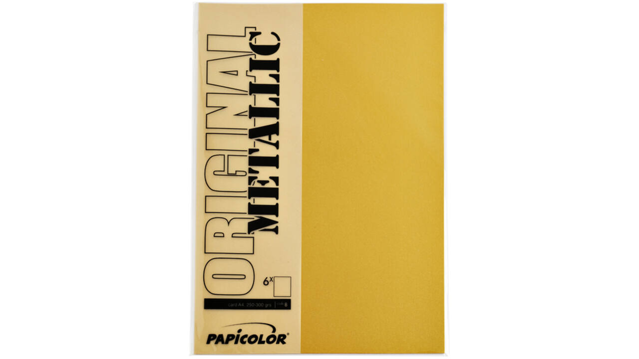 Kopieerpapier Papicolor A4 120gr 6vel metallic goud