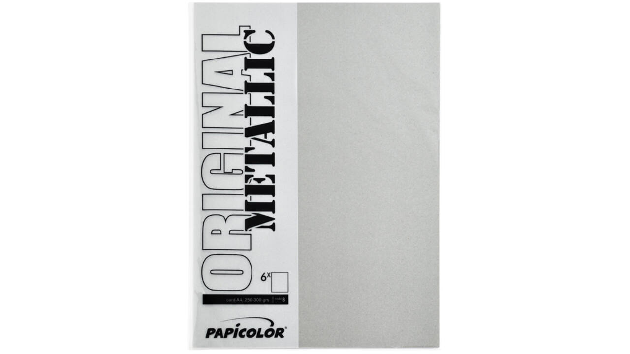 Kopieerpapier Papicolor A4 120gr 6vel metallic zilver