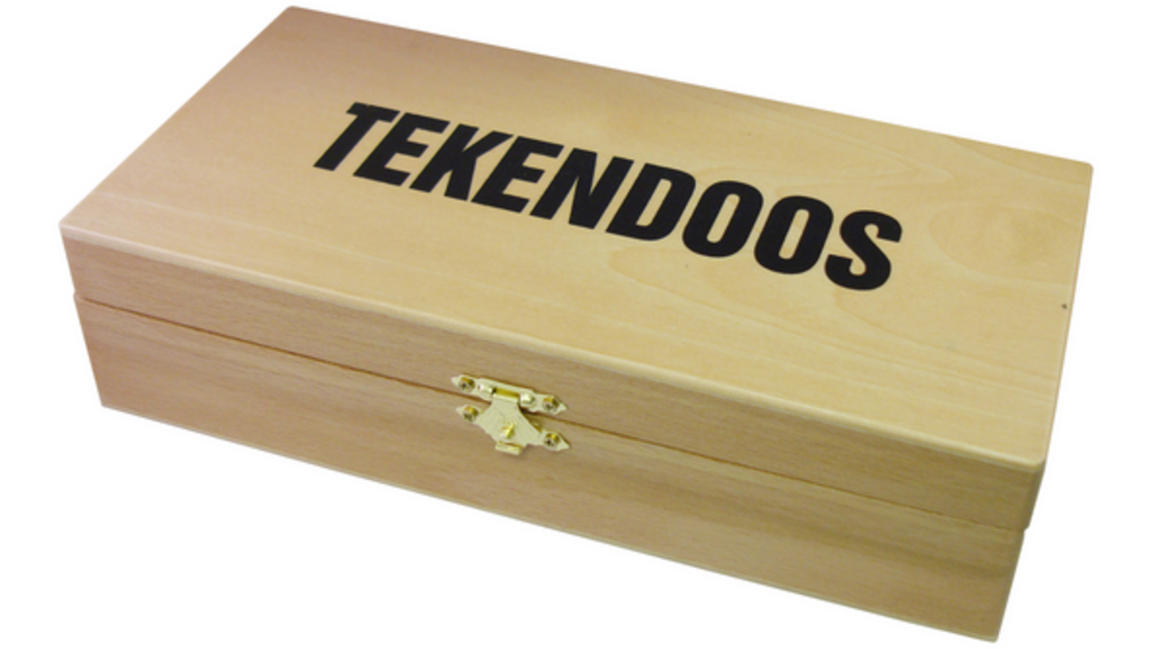 Tekendoos 27x15x8cm 3 vakken beukenhout