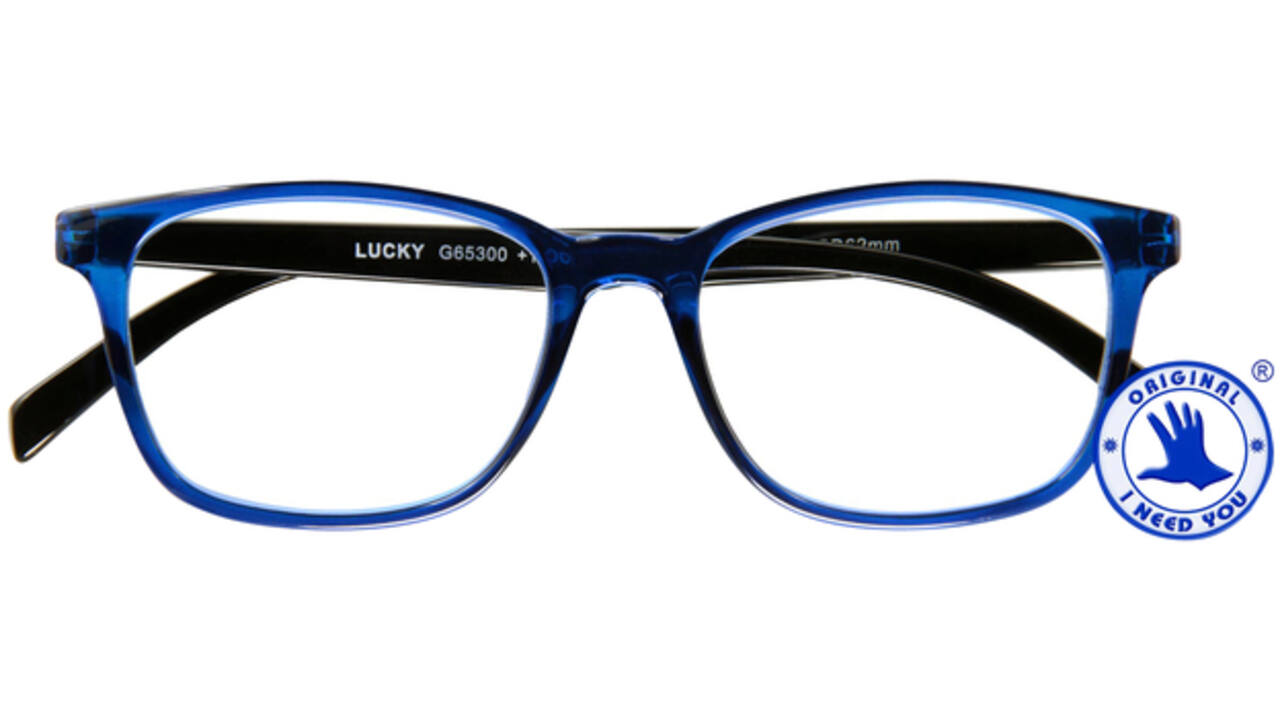 Leesbril I Need You +3.00 dpt Lucky blauw-zwart