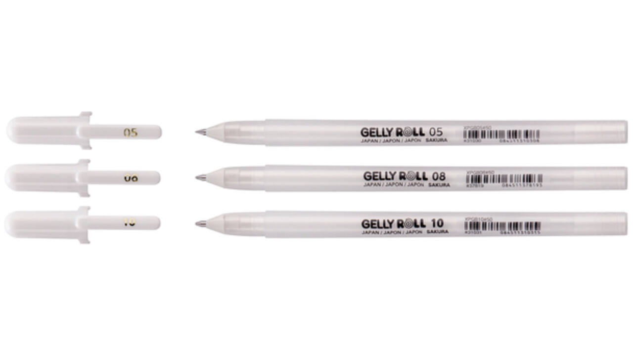 Gelpen Sakura Gelly Roll zuiver wit set 3 maten