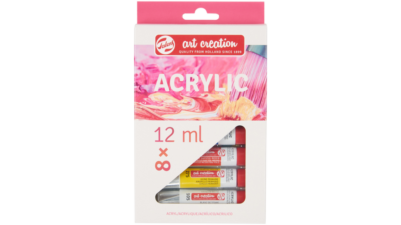 Acrylverf Talens Art Creation met stappenplan 12ml set à 8 kleuren
