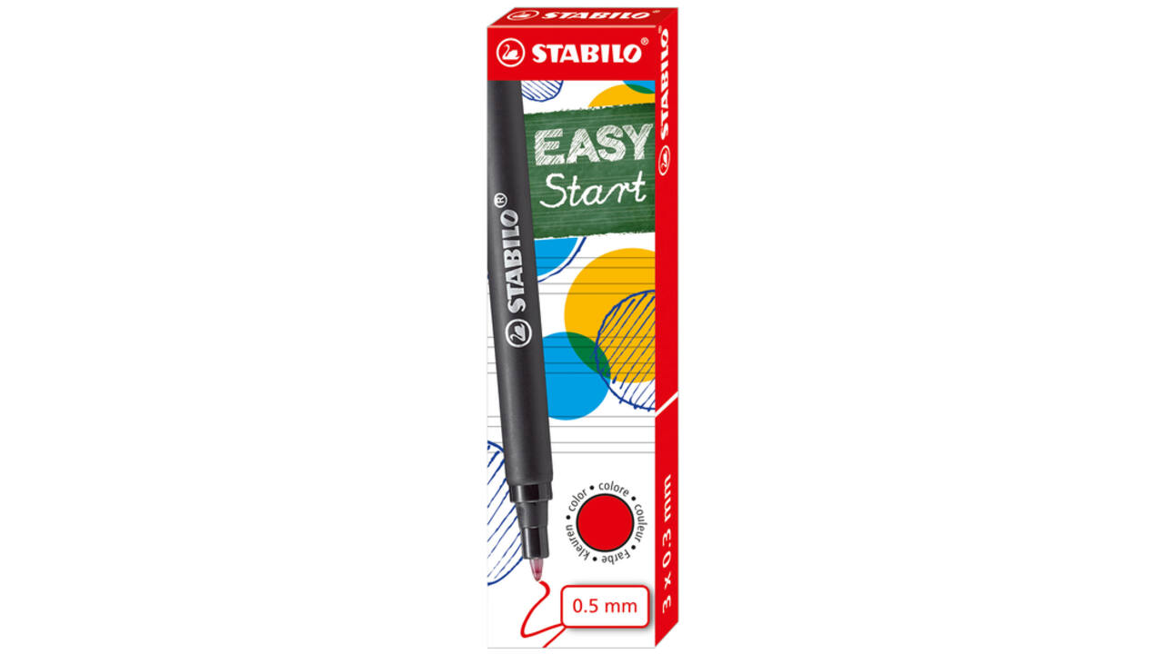 Rollerpenvulling STABILO Easyoriginal medium rood doosje à 3 stuks