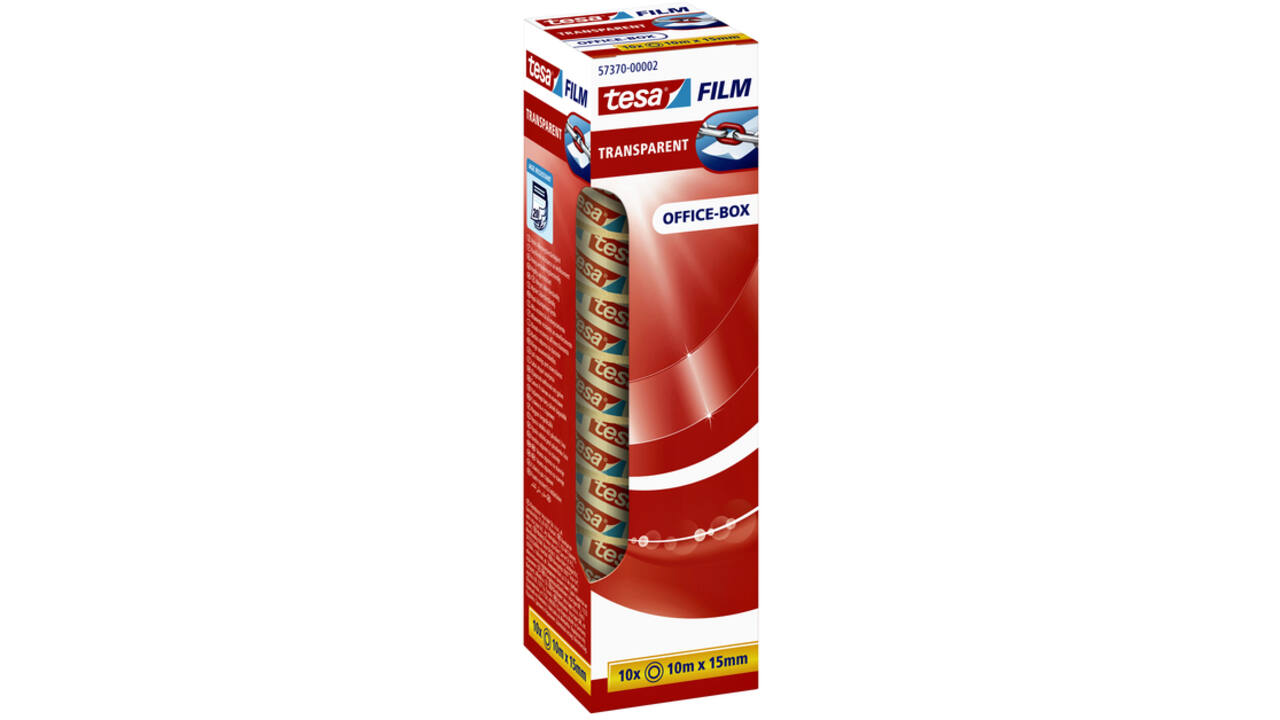 Plakband tesafilm® 10mx15mm transparant 10 rollen,