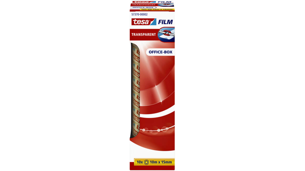 Plakband tesafilm® 10mx15mm transparant 10 rollen,
