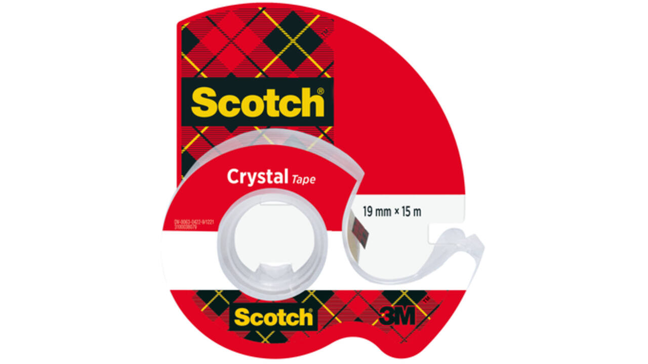 Plakband Scotch Crystal 600 19mmx15m transparant + handdispenser