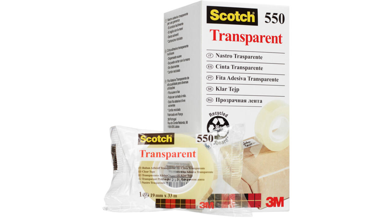Plakband Scotch 550 15mmx33m transparant