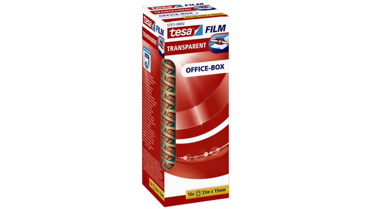 Plakband tesafilm® 33mx15mm transparant 10 rollen