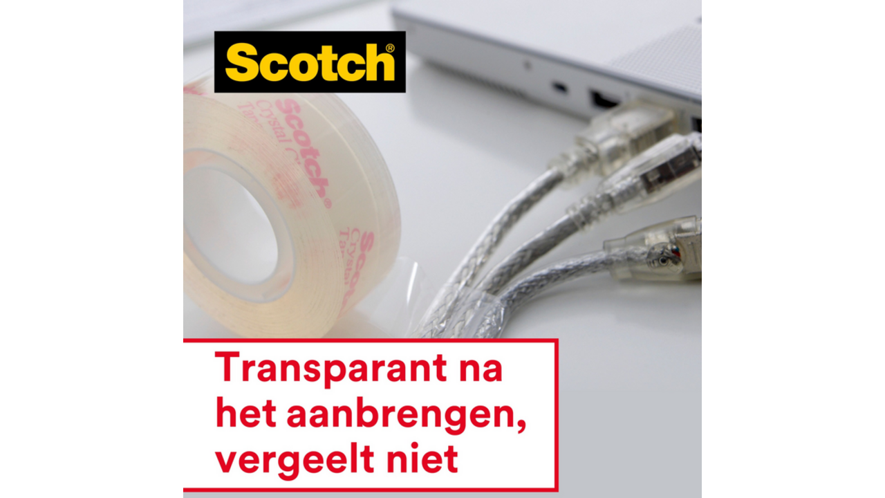 Plakband Scotch Crystal 600 19mmx33m transparant