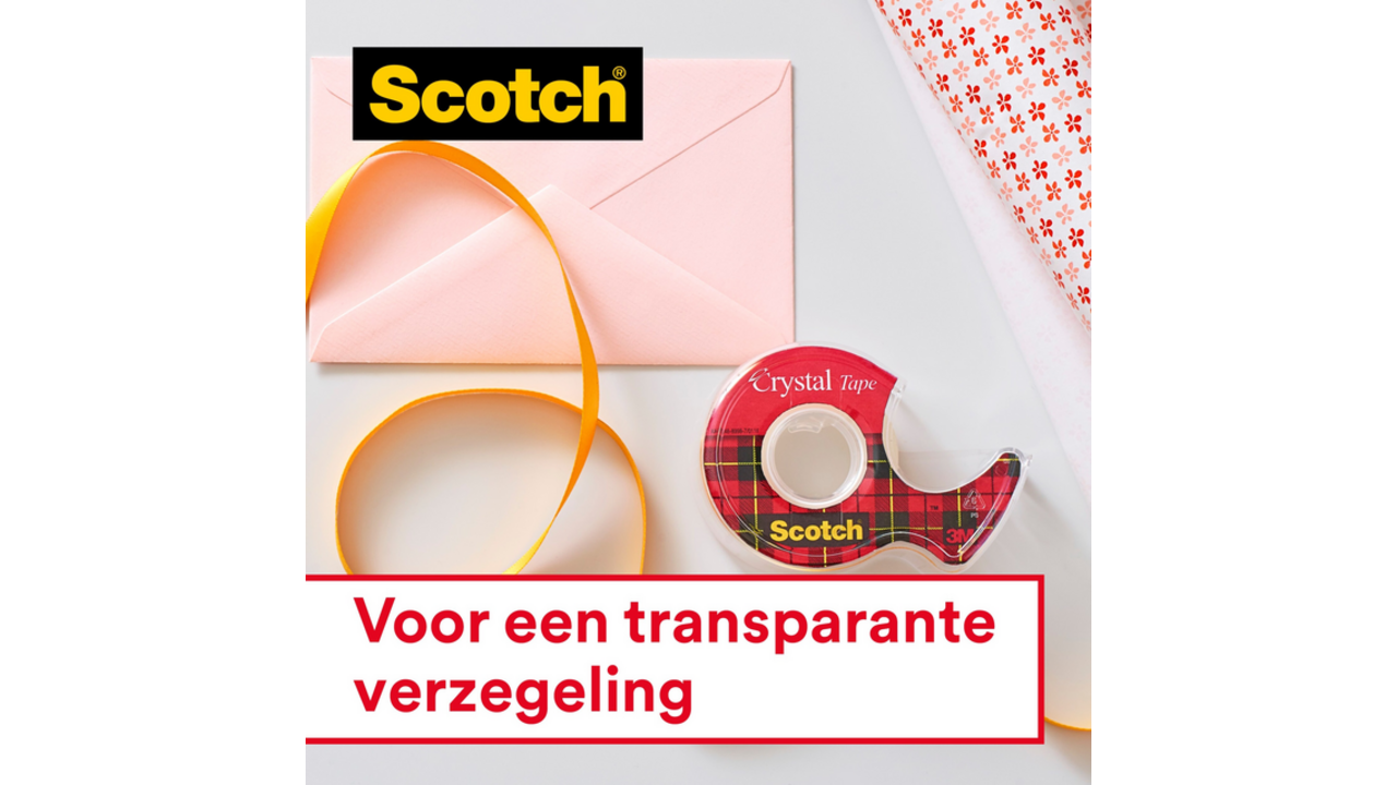 Plakband Scotch Crystal 600 19mmx33m transparant