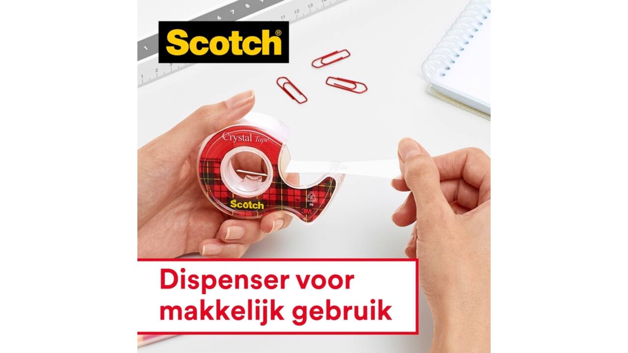Plakband Scotch Crystal 600 19mmx33m transparant
