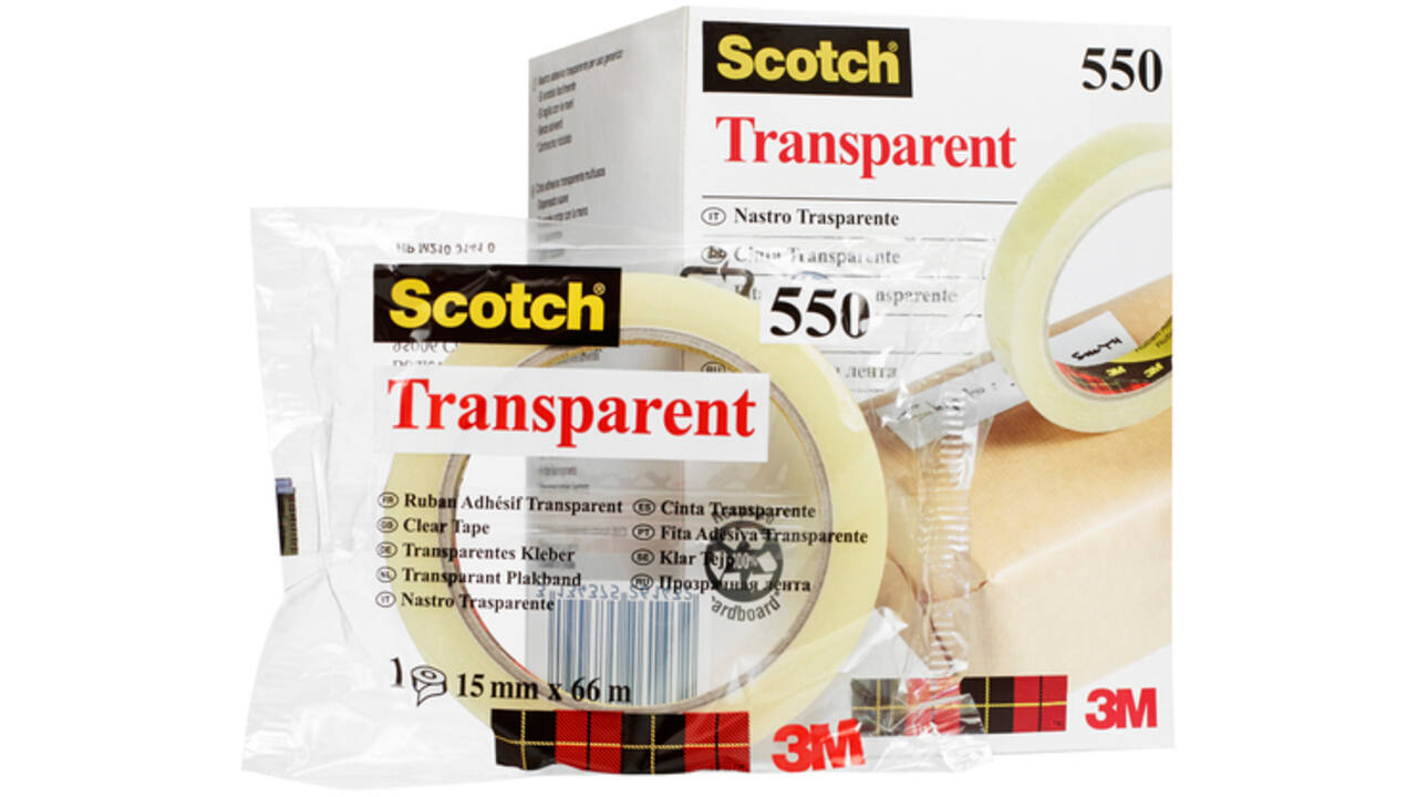 Plakband Scotch 550 15mmx66m transparant