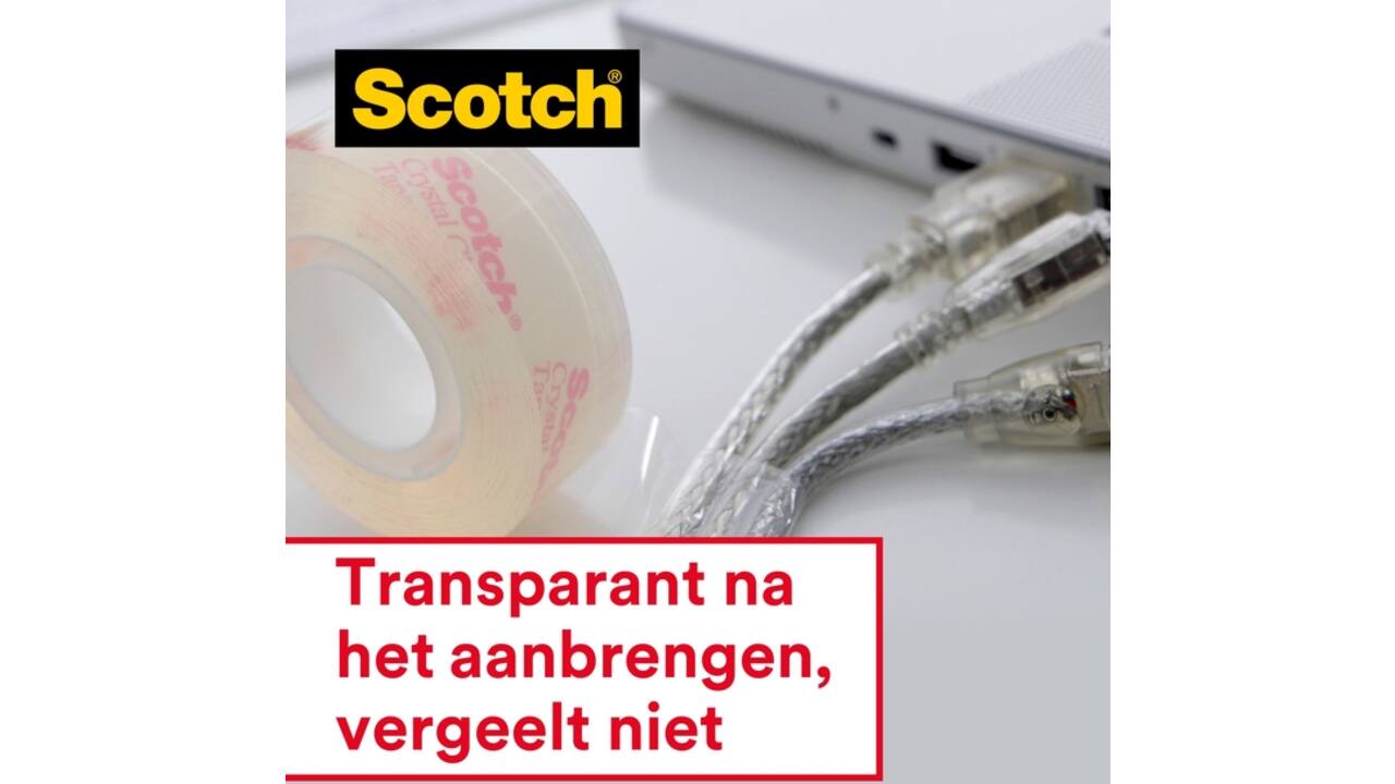Plakband Scotch Crystal 600 19mmx66m transparant