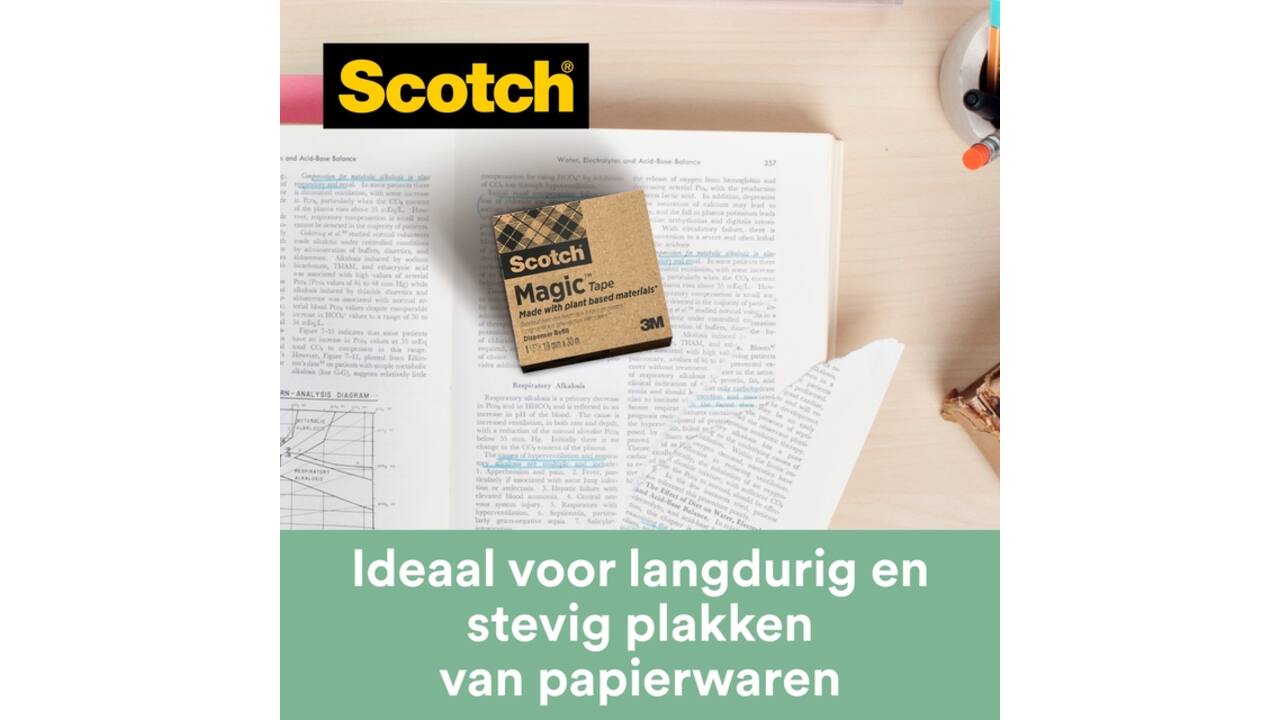 Plakband Scotch Magic 900 19mmx30m onzichtbaar mat