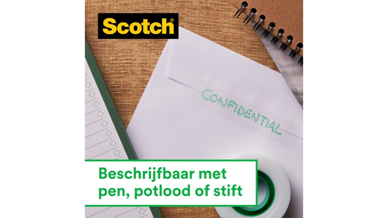 Plakband Scotch Magic 810 19mmx15m onzichtbaar + plakbandhouder