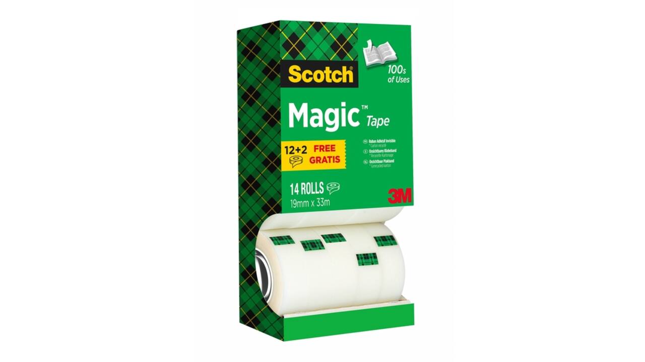 Plakband Scotch Magic 810 19mmx33m onzichtbaar mat 12+2 gratis