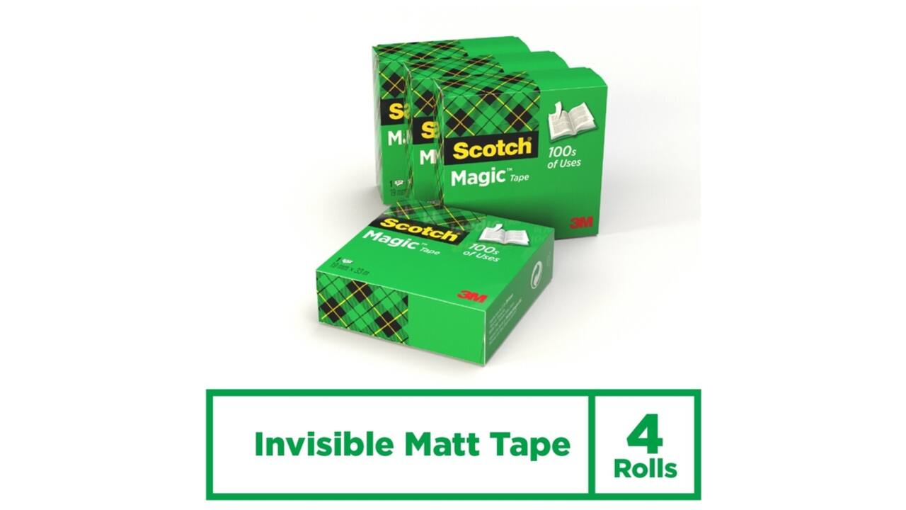 Plakband Scotch Magic 810 19mmx33m onzichtbaar transparant 4 rollen