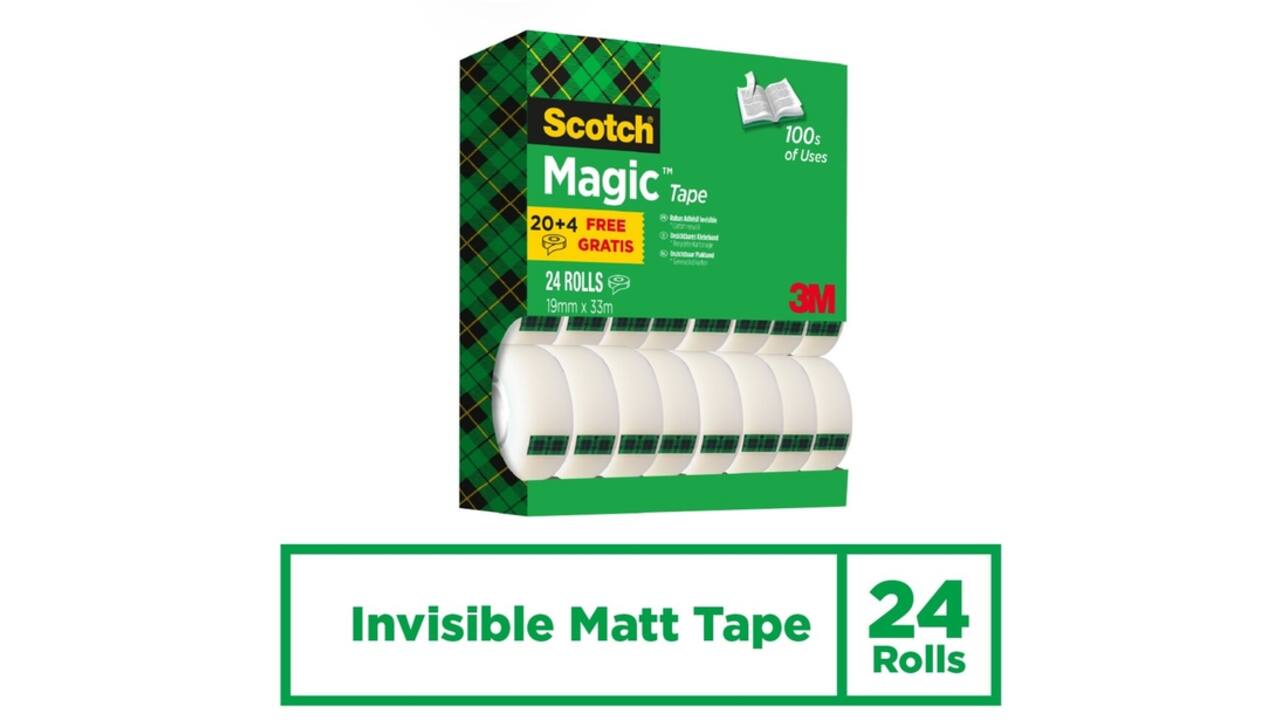 Plakband Scotch Magic 810 19mmx33m onzichtbaar mat 20+4 gratis
