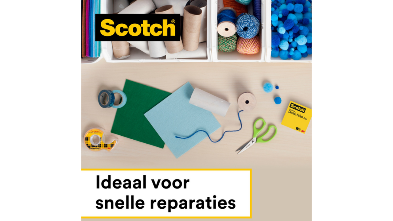 Plakband Scotch 665 12mmx22.8m dubbelzijdig