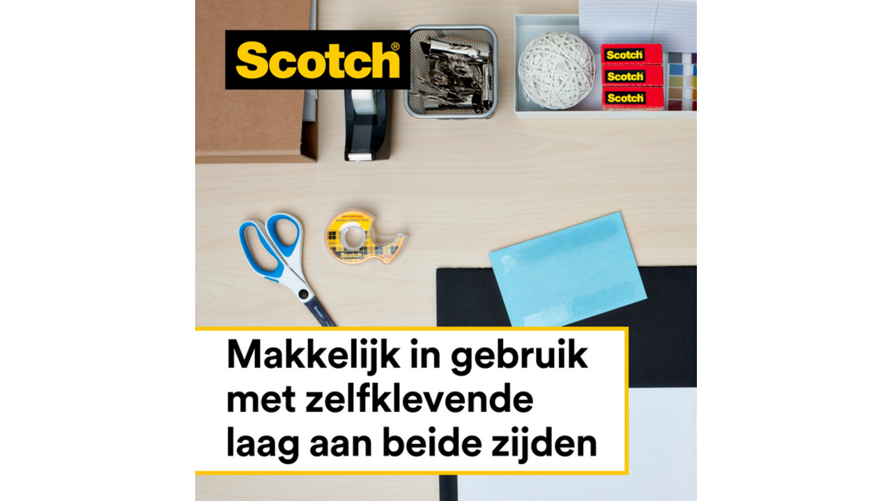 Plakband Scotch 665 12mmx22.8m dubbelzijdig