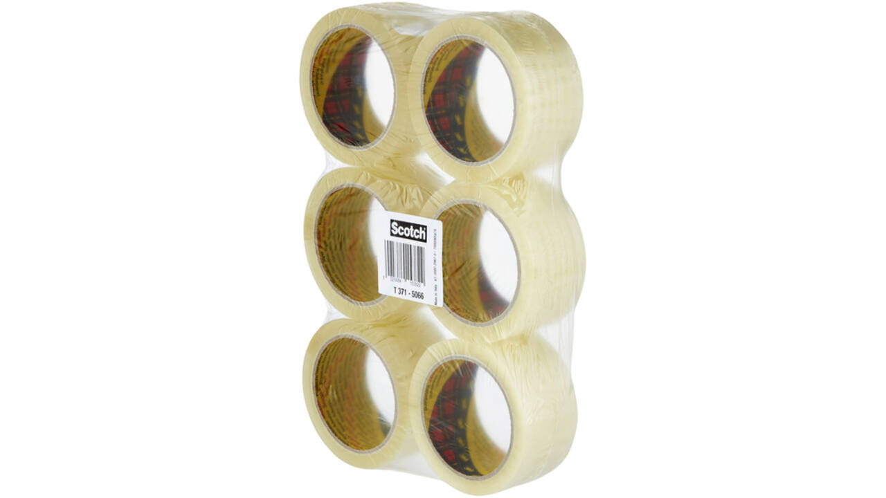 Verpakkingstape Scotch 371 50mmx66m transparant PP 6 rollen