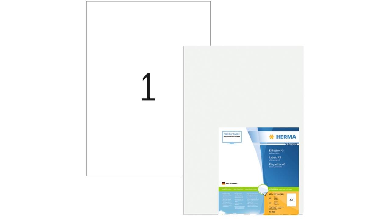 Etiket HERMA 8692 A3 420X297mm 100 stuks
