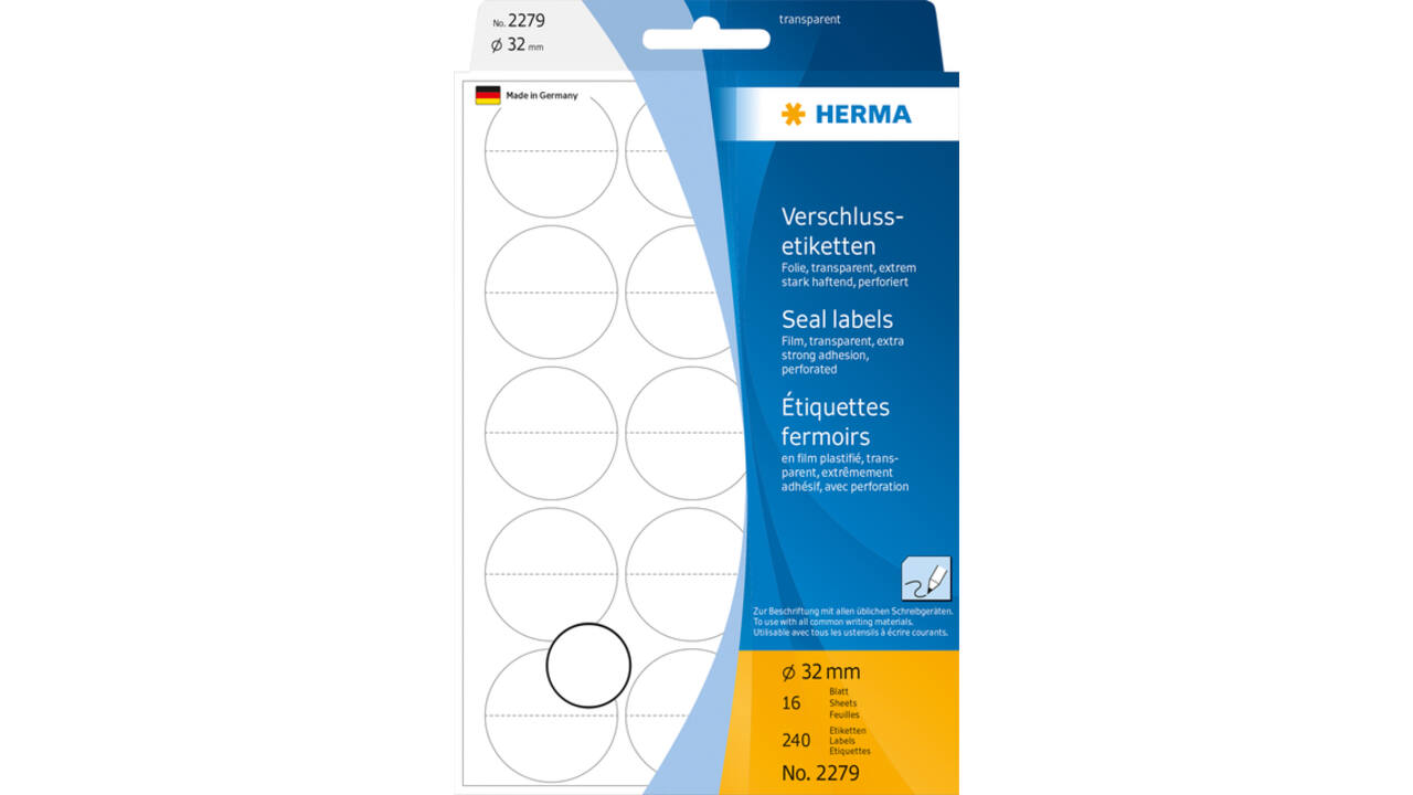 Etiket HERMA 2279 32mm transparant 240stuks
