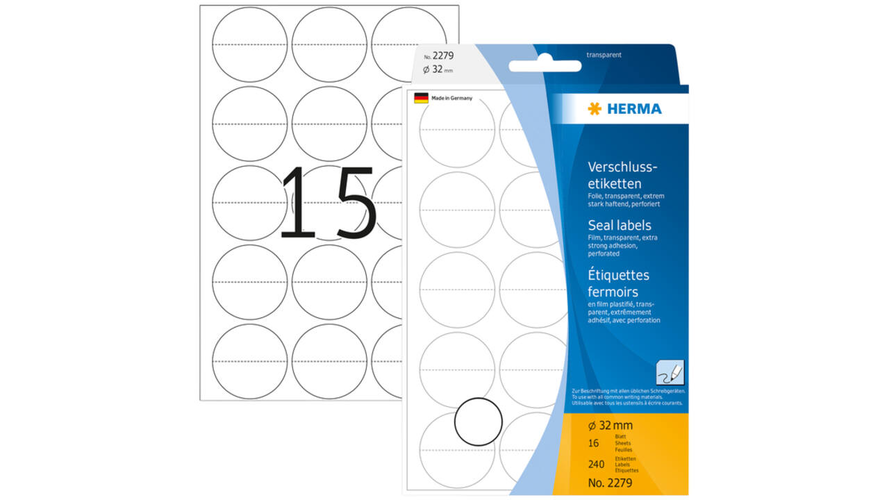 Etiket HERMA 2279 32mm transparant 240stuks